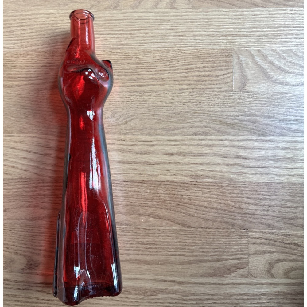 Happy Cat Red Wine Bottle Empty For Collectors Riesling Barware 13" Tall